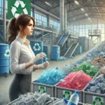 DALL·E 2024-11-07 22.34.54 - A realistic illustration showing the challenges associated with plastic recycling. The scene depicts a recycling facility with different types of plas