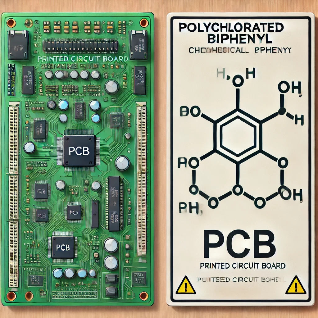 DALL·E 2024-11-08 10.08.32 - A realistic, educational illustration contrasting two types of PCB. On the left, a printed circuit board (PCB) with visible green circuits, chips, and