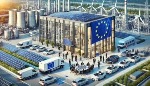 DALL·E 2024-11-25 05.34.31 - A highly realistic industrial and administrative scene highlighting the financing of Regional Operational Programs (RPO) in Poland, featuring the EU f