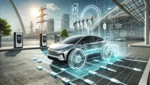 DALL·E 2024-11-26 05.04.03 - A highly realistic depiction of energy recovery systems in vehicles, focusing on regenerative braking technology. The image showcases an electric vehi