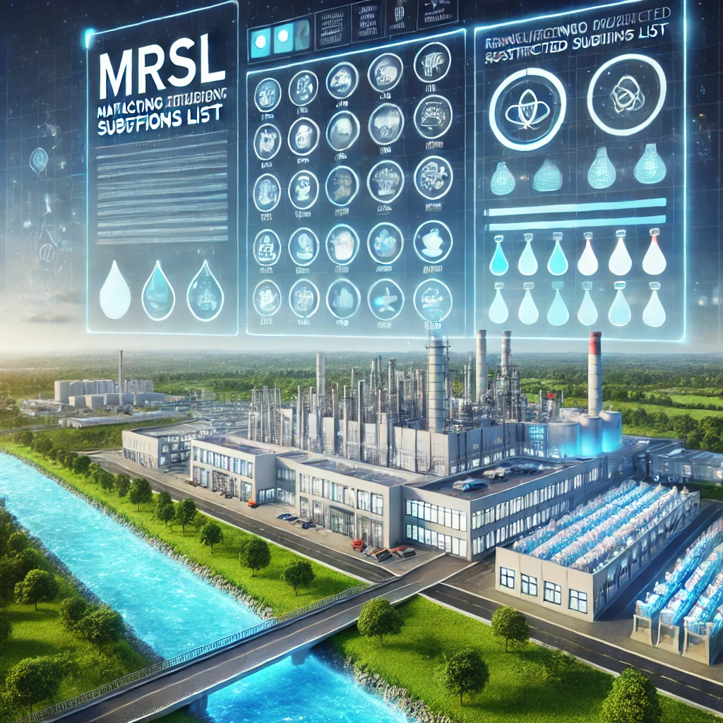 DALL·E 2024-11-30 06.48.18 - A highly realistic and professional illustration representing the concept of MRSL (Manufacturing Restricted Substances List) within the textile and ap