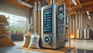 DALL·E 2024-11-30 17.12.13 - A highly realistic depiction inspired by the PN-EN 303-5 standard for solid fuel boilers, showcasing a modern, eco-friendly boiler in operation. The s