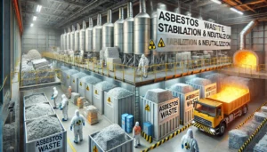 DALL·E 2024-12-04 07.09.35 - A highly realistic depiction of a facility specializing in the management of asbestos waste, focusing on stabilization and neutralization processes. T