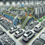 DALL·E 2024-12-04 07.24.09 - A highly realistic depiction of a facility recycling automotive waste, focusing on processes like metal recovery, component regeneration, and recyclin