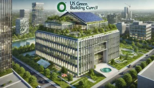 DALL·E 2024-12-04 08.39.54 - A highly realistic depiction of the US Green Building Council (USGBC) headquarters or a concept building representing the organization. The structure